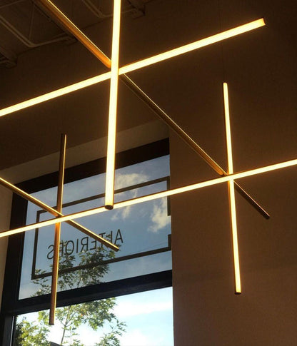 Minimalist Linear Grid LED Chandelier