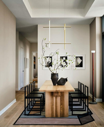 Minimalist Linear Grid LED Chandelier