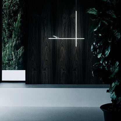 Minimalist Linear Grid LED Chandelier