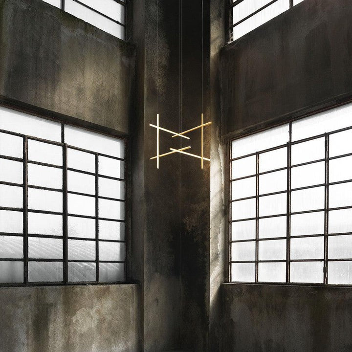 Minimalist Linear Grid LED Chandelier