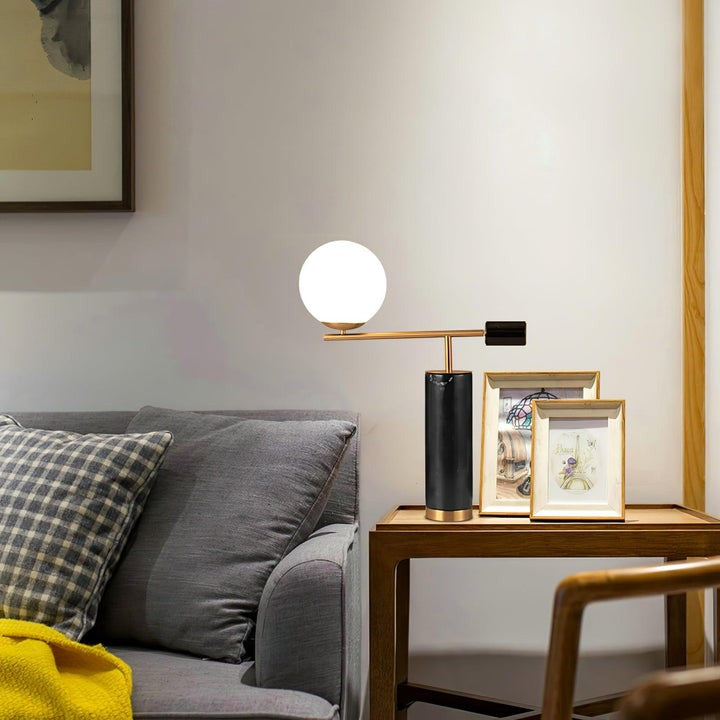 Minimalist Marble & Metal LED Table Lamp