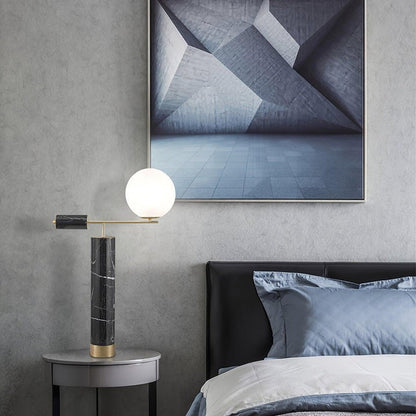 Minimalist Marble & Metal LED Table Lamp