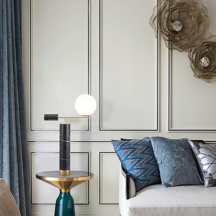 Minimalist Marble & Metal LED Table Lamp
