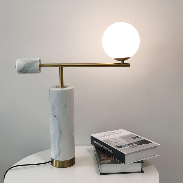 Minimalist Marble & Metal LED Table Lamp