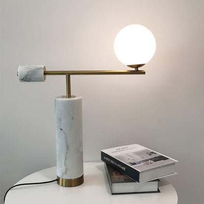 Minimalist Marble & Metal LED Table Lamp