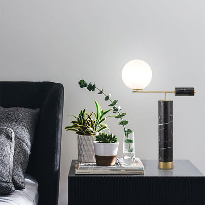 Minimalist Marble & Metal LED Table Lamp