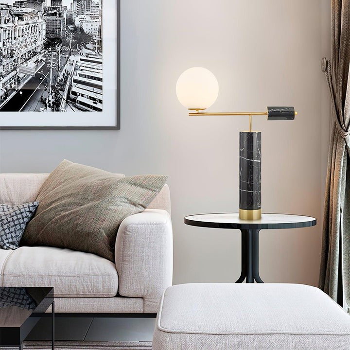 Minimalist Marble & Metal LED Table Lamp