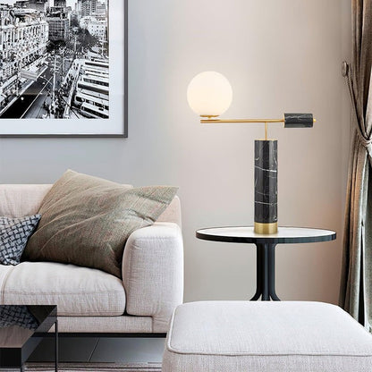 Minimalist Marble & Metal LED Table Lamp