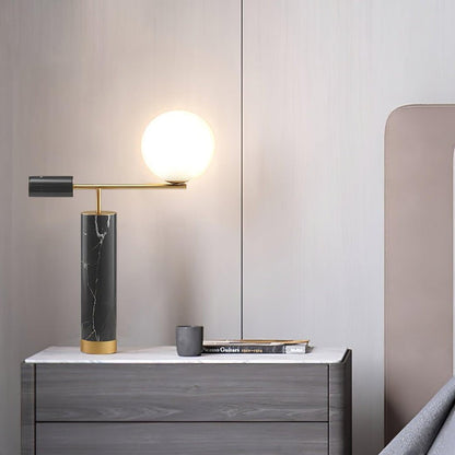 Minimalist Marble & Metal LED Table Lamp