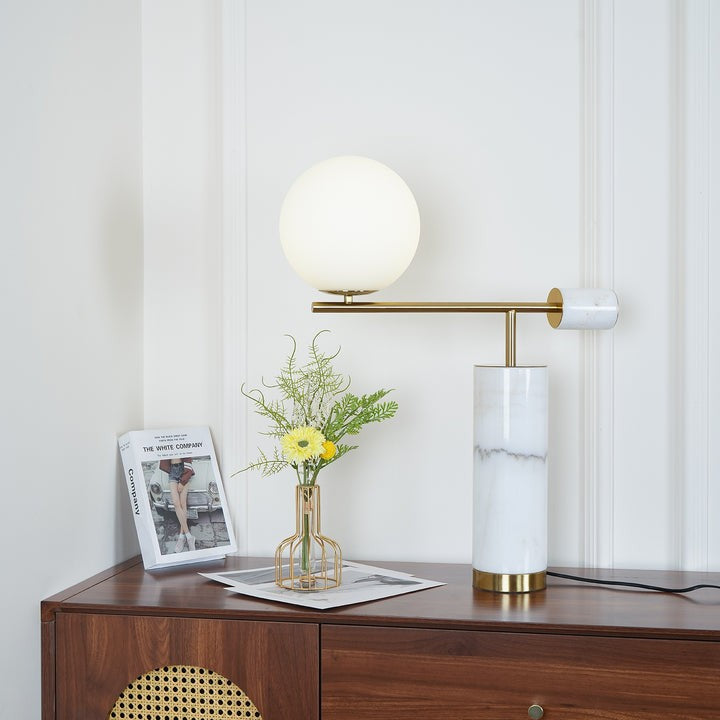 Minimalist Marble & Metal LED Table Lamp