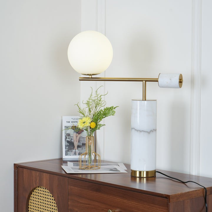 Minimalist Marble & Metal LED Table Lamp