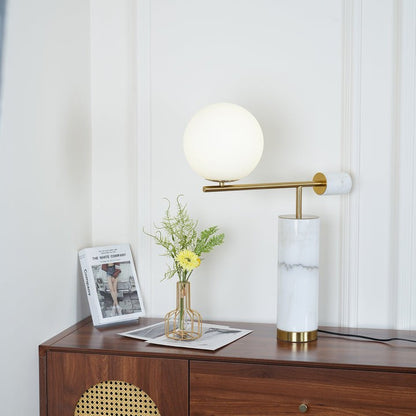 Minimalist Marble & Metal LED Table Lamp
