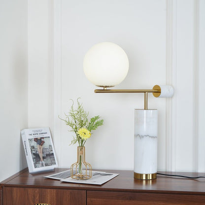 Minimalist Marble & Metal LED Table Lamp