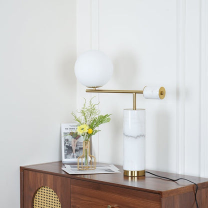 Minimalist Marble & Metal LED Table Lamp
