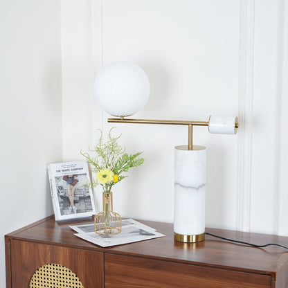 Minimalist Marble & Metal LED Table Lamp