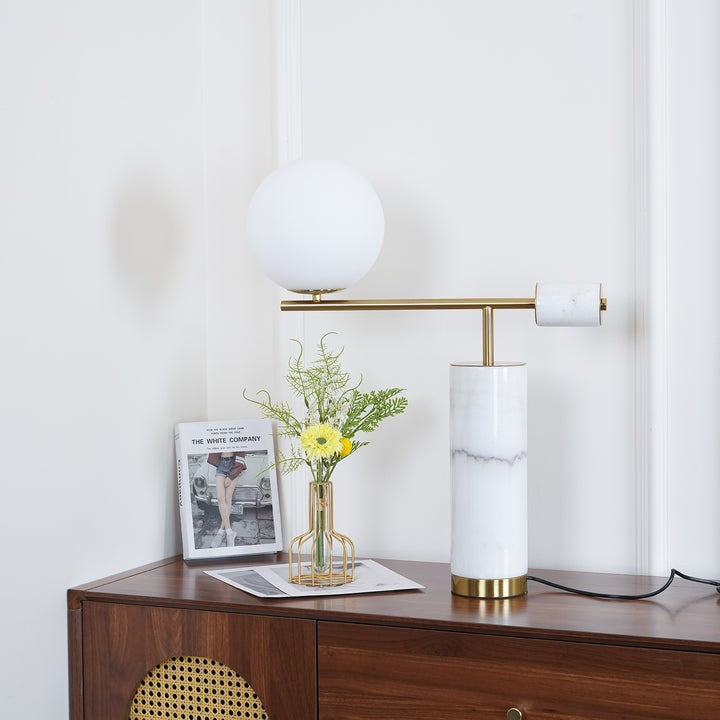 Minimalist Marble & Metal LED Table Lamp