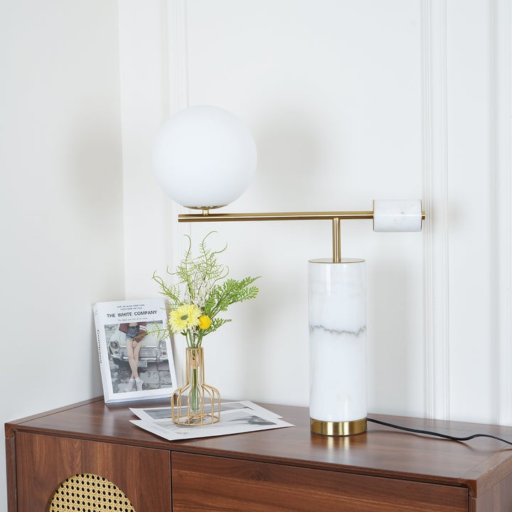 Minimalist Marble & Metal LED Table Lamp