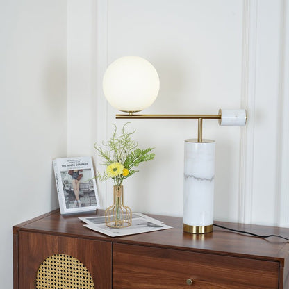 Minimalist Marble & Metal LED Table Lamp