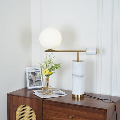 Minimalist Marble & Metal LED Table Lamp