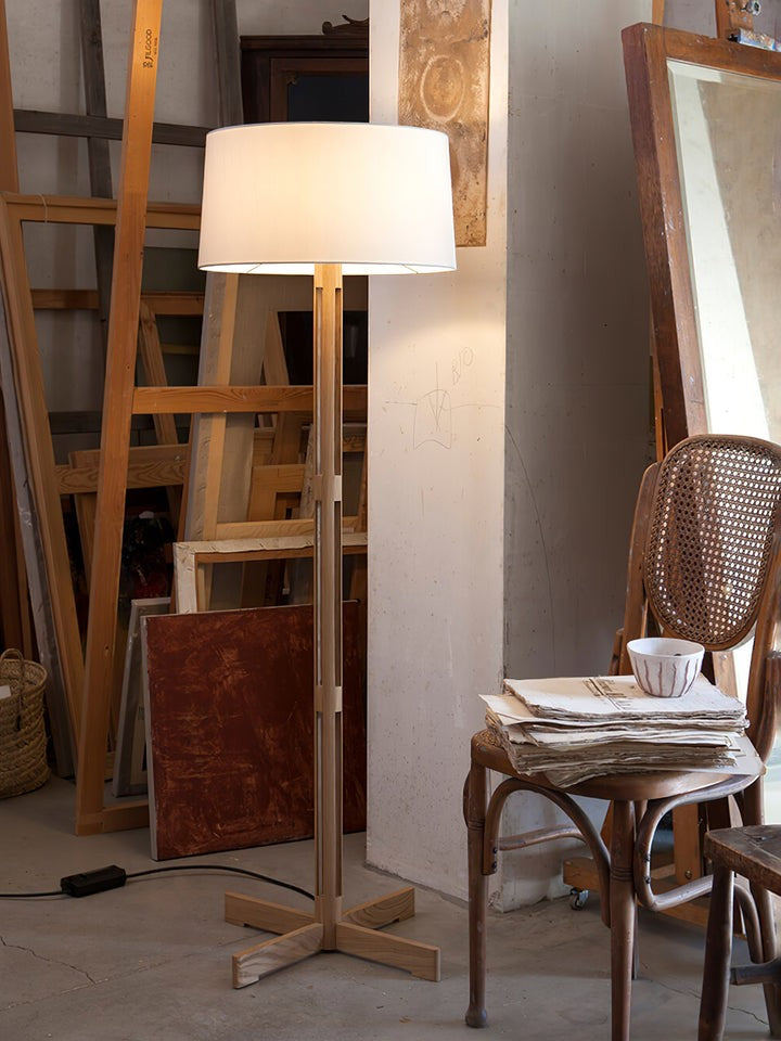 Minimalist Nordic Wood Frame Floor Lamp