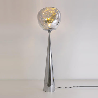 Mirrored Lava Glass Cone Floor Lamp