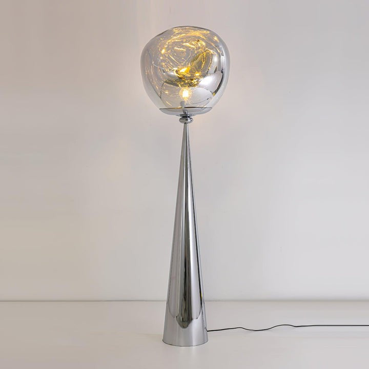 Mirrored Lava Glass Cone Floor Lamp