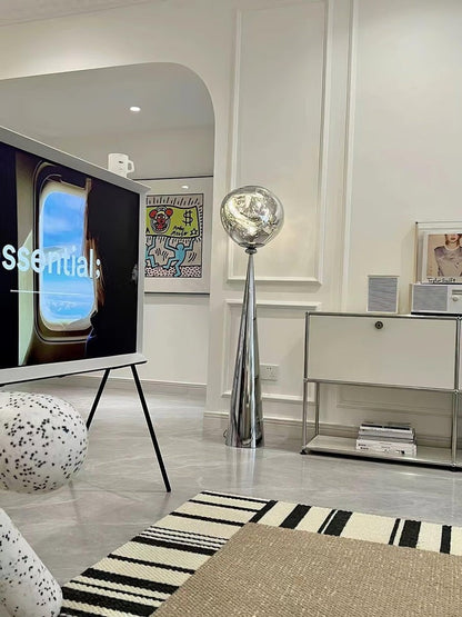 Mirrored Lava Glass Cone Floor Lamp
