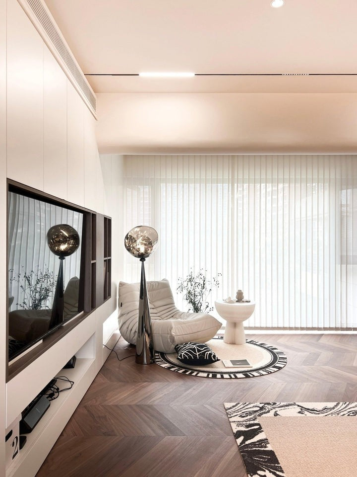 Mirrored Lava Glass Cone Floor Lamp