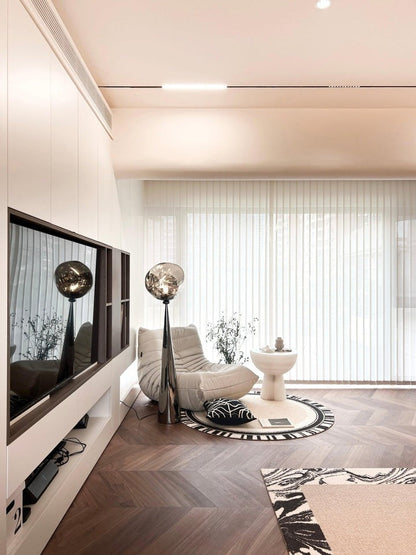 Mirrored Lava Glass Cone Floor Lamp