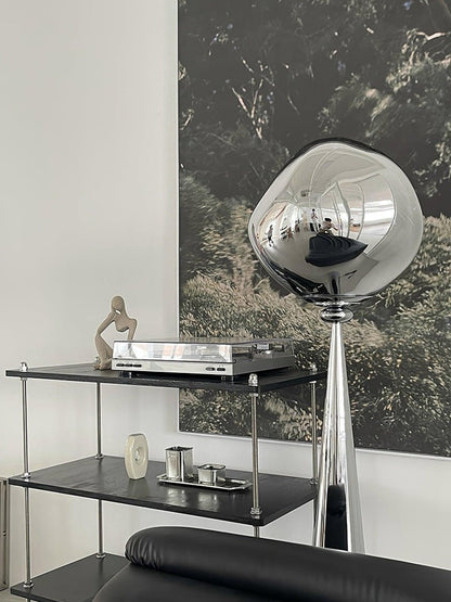 Mirrored Lava Glass Cone Floor Lamp
