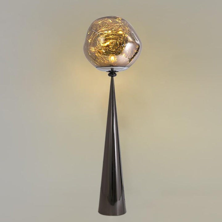 Mirrored Lava Glass Cone Floor Lamp