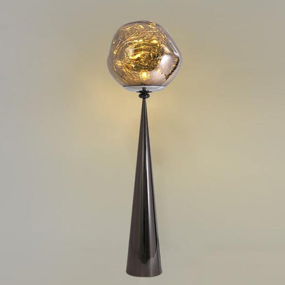 Mirrored Lava Glass Cone Floor Lamp