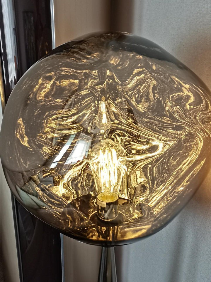 Mirrored Lava Glass Cone Floor Lamp