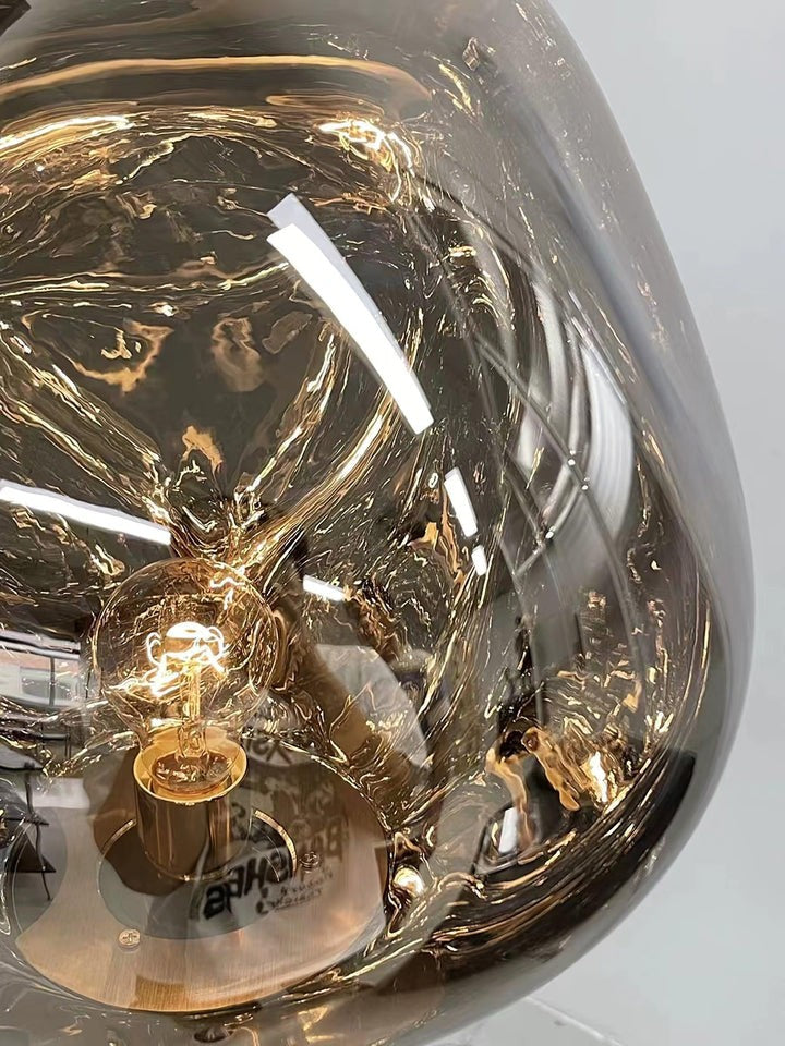 Mirrored Lava Glass Cone Floor Lamp