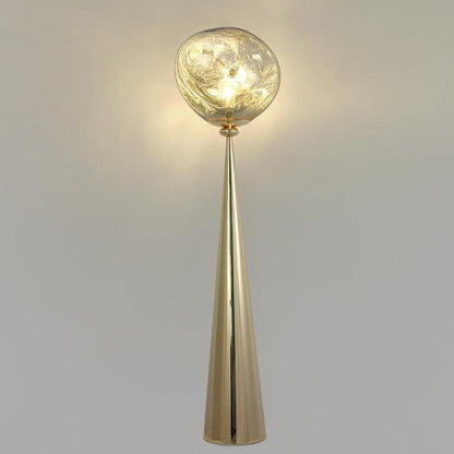 Mirrored Lava Glass Cone Floor Lamp