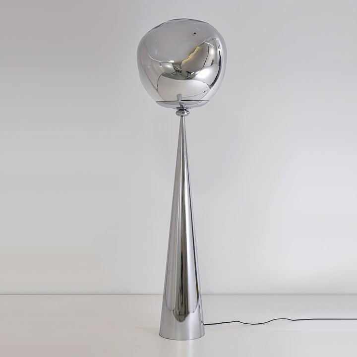 Mirrored Lava Glass Cone Floor Lamp