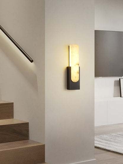 Modern Alabaster Wall Sconce with Integrated LED