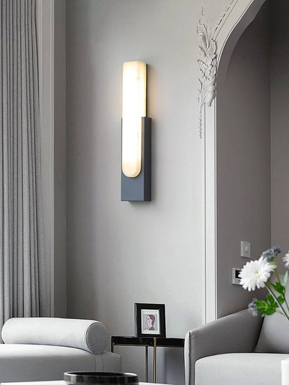 Modern Alabaster Wall Sconce with Integrated LED