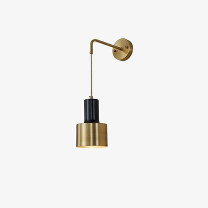 Modern Brass & Black Wall Sconce Lighting - Single Fixture