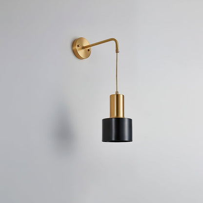 Modern Brass & Black Wall Sconce Lighting - Single Fixture