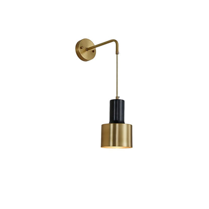 Modern Brass & Black Wall Sconce Lighting - Single Fixture
