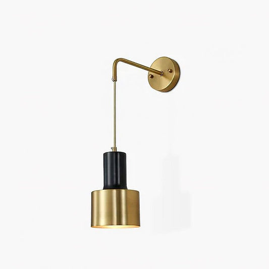 Modern Brass & Black Wall Sconce Lighting - Single Fixture