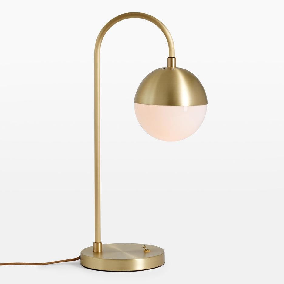 Modern Brass Globe Table Lamp