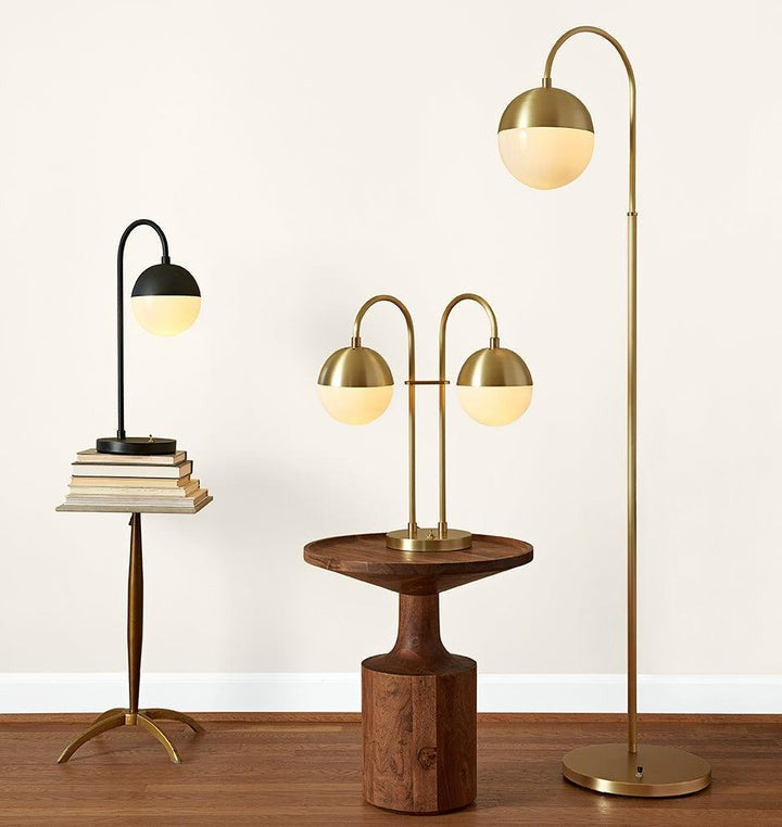 Modern Brass Globe Table Lamp