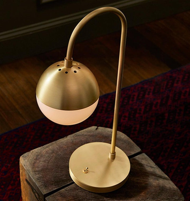 Modern Brass Globe Table Lamp