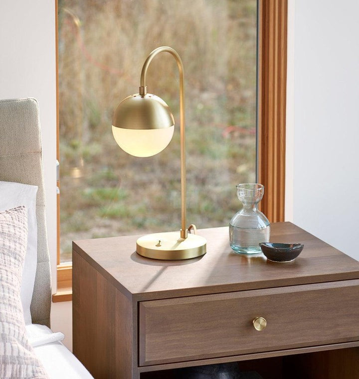 Modern Brass Globe Table Lamp