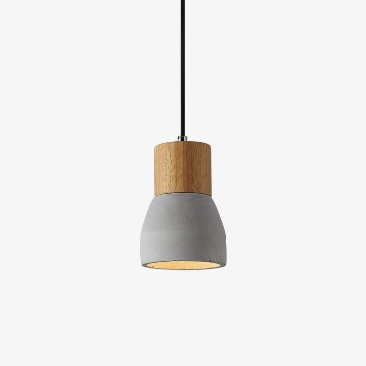 Modern Cement &amp; Wood Pendant Light