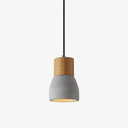 Modern Cement &amp; Wood Pendant Light
