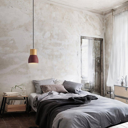 Modern Cement &amp; Wood Pendant Light