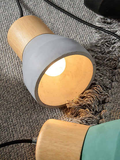 Modern Cement &amp; Wood Pendant Light